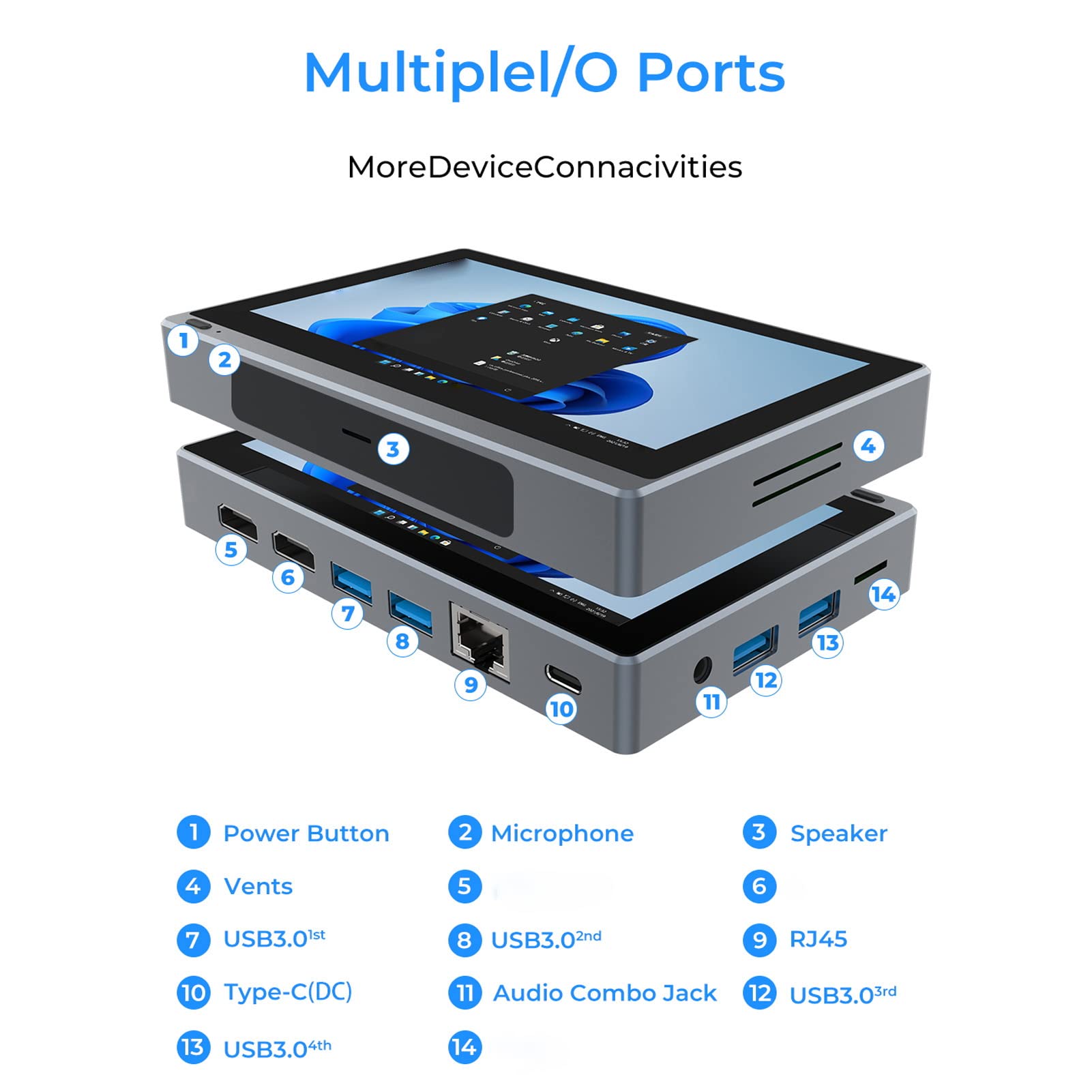 Mini-pc Windows 11, voor Intel J4125 (tot 2,7 GHz) 8 GB 128 GB SSD